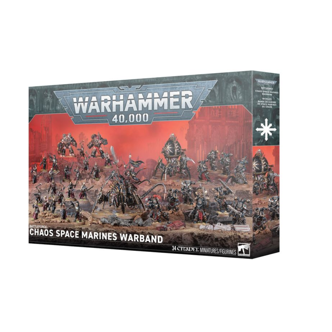Warhammer 40000 Battleforce Chaos Space Marines Warband 34 miniatures Lord Discordant Helstalker Venomcrawler Obliterators Legionaries Chaos Cultists army box