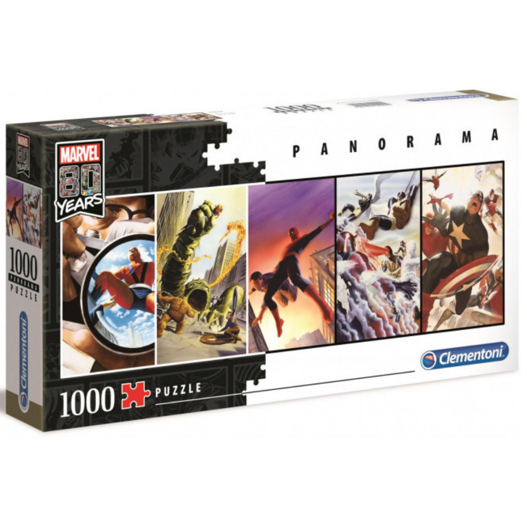 Clementoni Marvel 80th Anniversary Panorama Puzzle 1,000 Pieces (39546) box front
