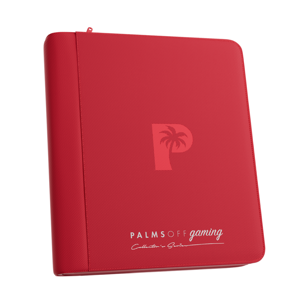 Palms Off Gaming Collector's Series 4-Pocket Top Loader Zip Binder - Red from Hobby Collectors Australia 