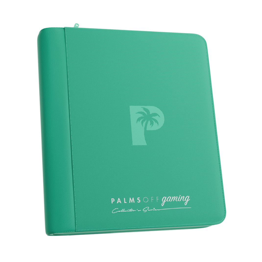 Palms Off Gaming Collector's Series 4-Pocket Top Loader Zip Binder - Turquoise from Hobby Collectors Australia 