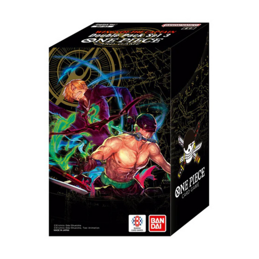 One Piece Card Game Double Pack Set Vol. 3 (DP-03) packaging showcasing two OP-06 booster packs and an exclusive DON!! card.