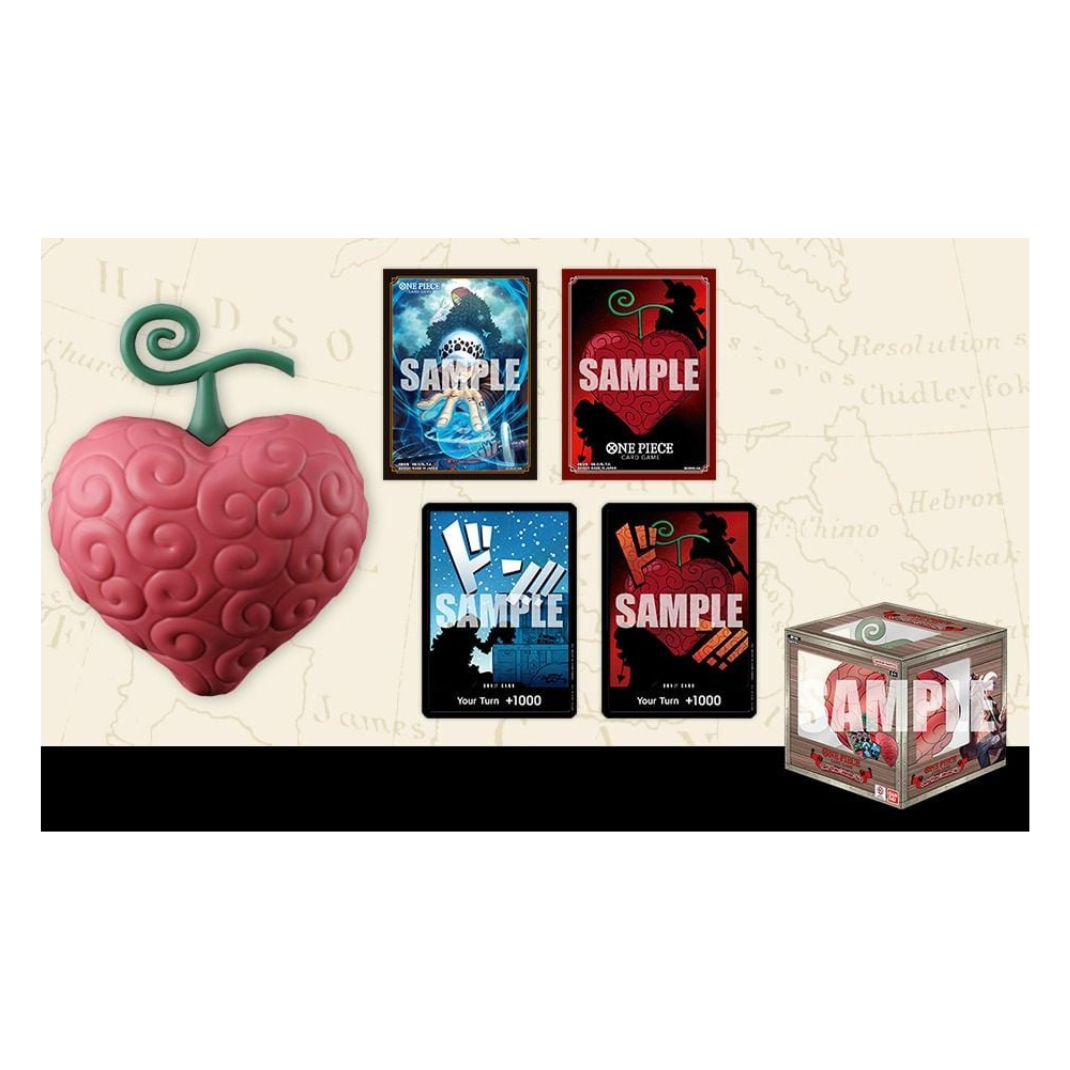 Close-up of the two possible exclusive designs for the DF-03 sleeves and DON!! cards.