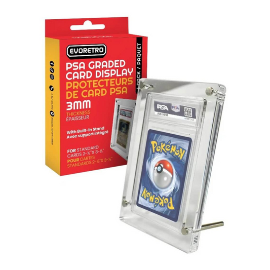 EVORETRO 3MM Acrylic PSA Graded Card Stand – Clear Protector Display for Trading Cards