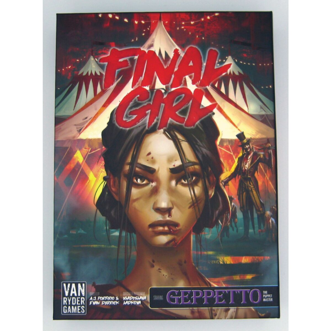 The Final Girl: Carnage at the Carnival box featuring Geppetto the Puppet Master on a dark, atmospheric carnival-themed cover.