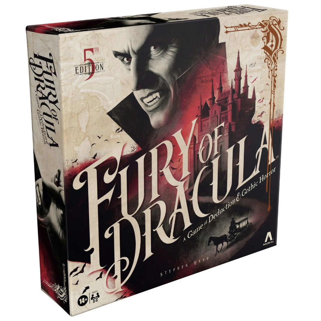 Fury of Dracula Fifth Edition (2026) board game box by Avalon Hill – front of box