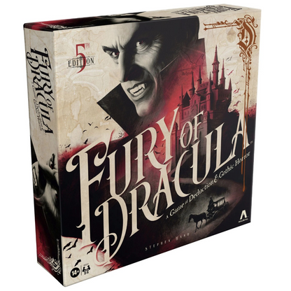 Fury of Dracula Fifth Edition (2026) board game box by Avalon Hill – front of box