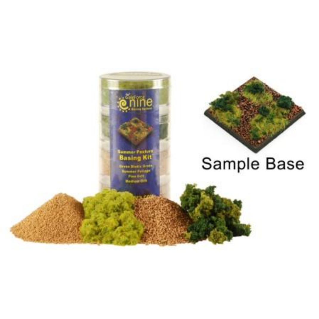 Gale Force Nine: Summer Pasture Basing Kit — Green Static Grass, Summer Foliage, Fine Grit & Medium Grit | GFS901