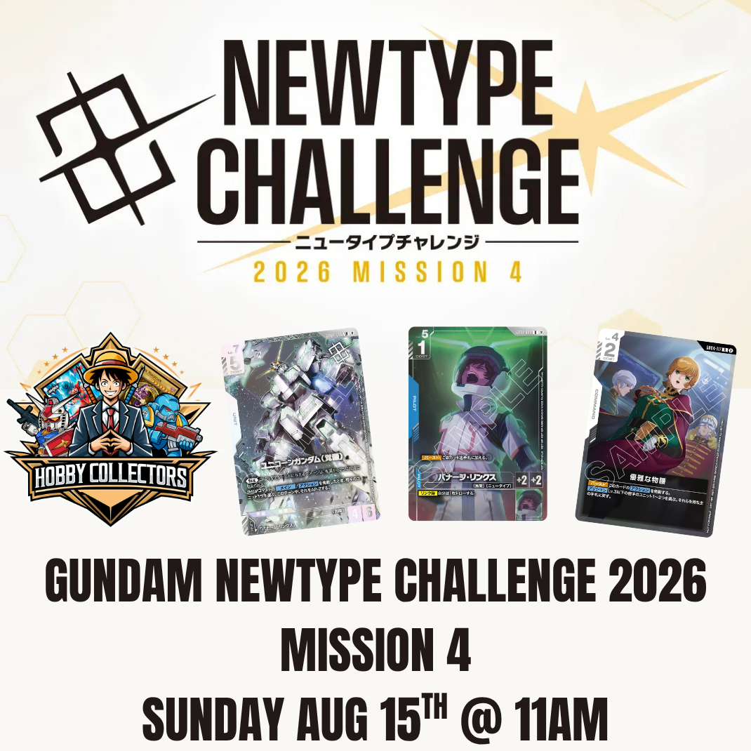 Gundam Card Game Newtype Challenge 2026 Mission 4 event ticket at Hobby Collectors Australia Fairfield NSWv