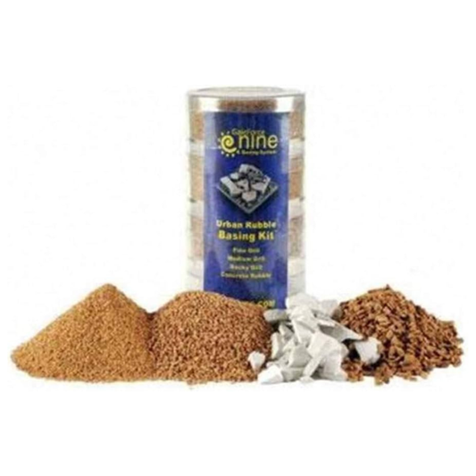 Gale Force Nine: Urban Rubble Basing Kit — Fine, Medium & Rocky Basing Grit + Concrete Rubble Mix | GFS905