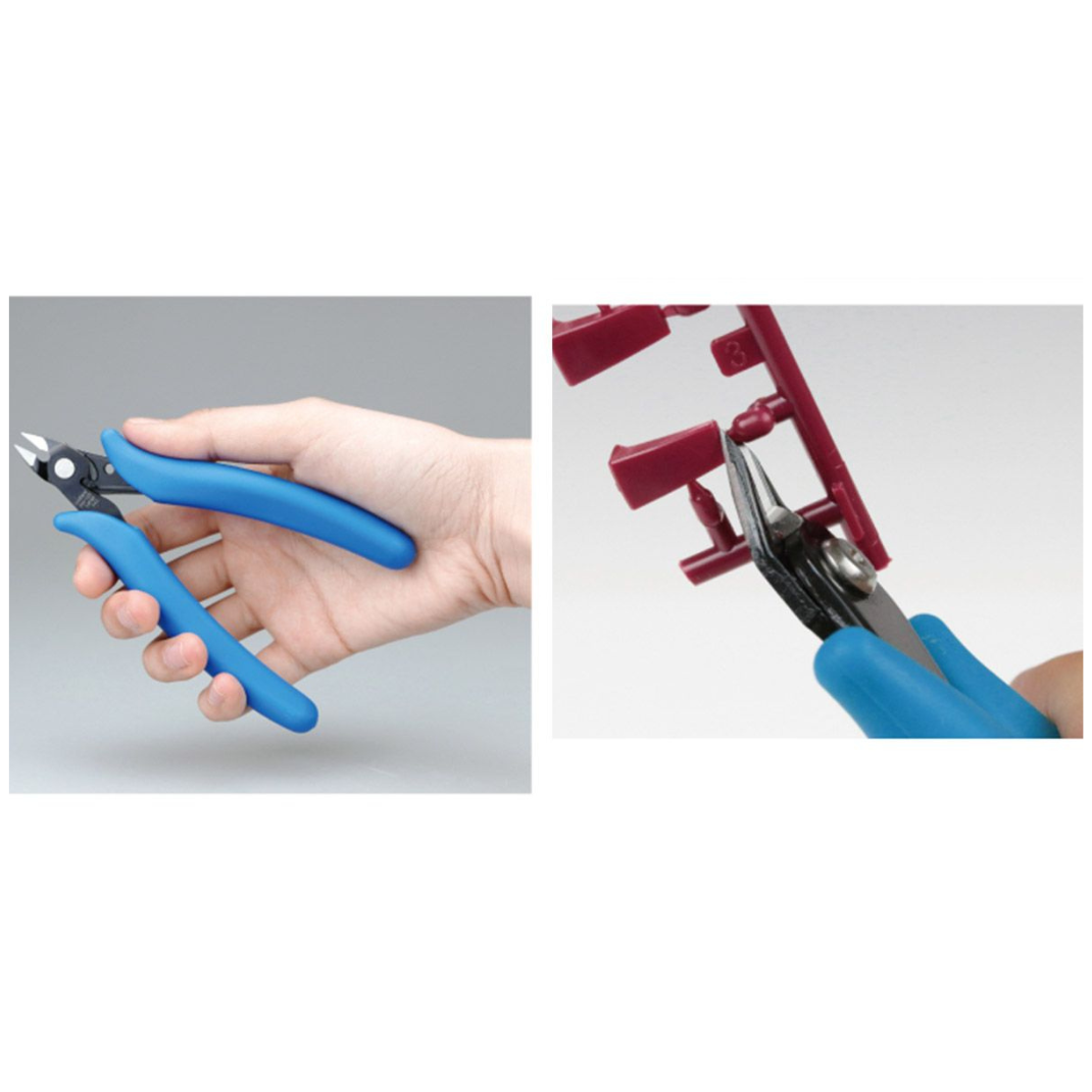 Godhand PN-125 Standard Nipper in blue packaging, featuring the durable double-edged blades and ergonomic blue grips for plastic model assembly.