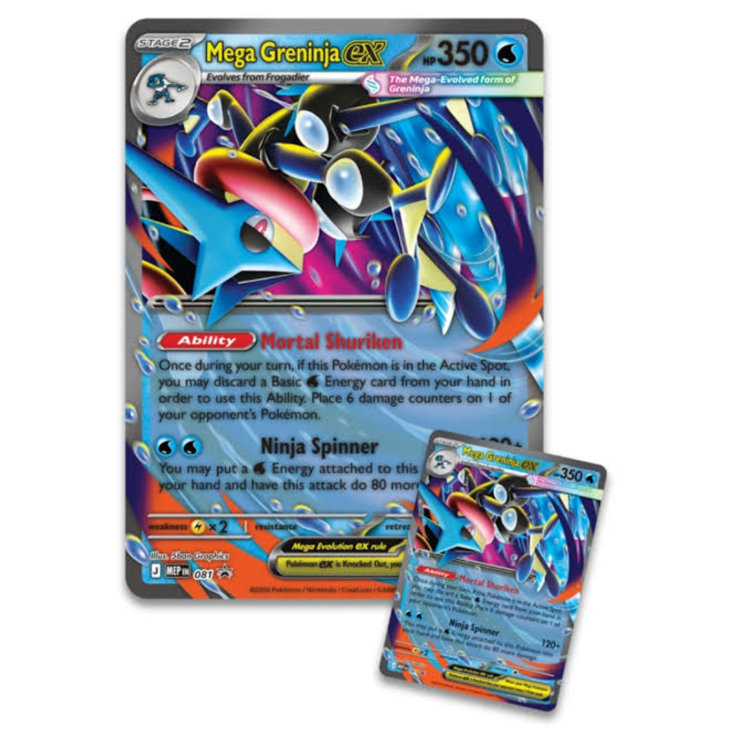 Pokémon TCG: Mega Greninja ex Premium Collection | Foil Promo + Lenticular Oversize Card + 8 Booster Packs