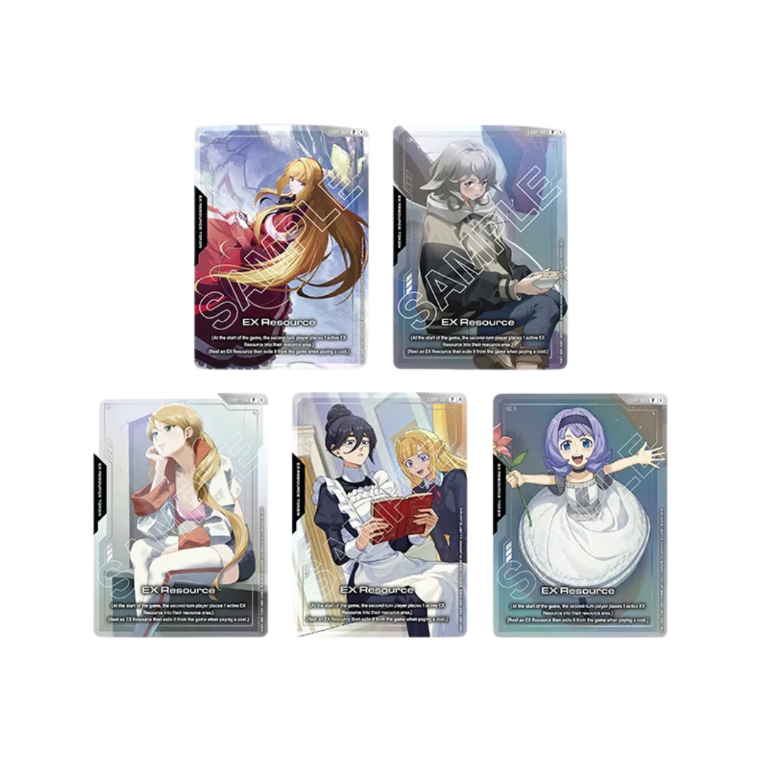 The Gundam Card Game: Gundam Assemble Premium Collection [PC01A] display box featuring Gundam Barbatos and miniatures of the Graze Custom and Mobile Worker.