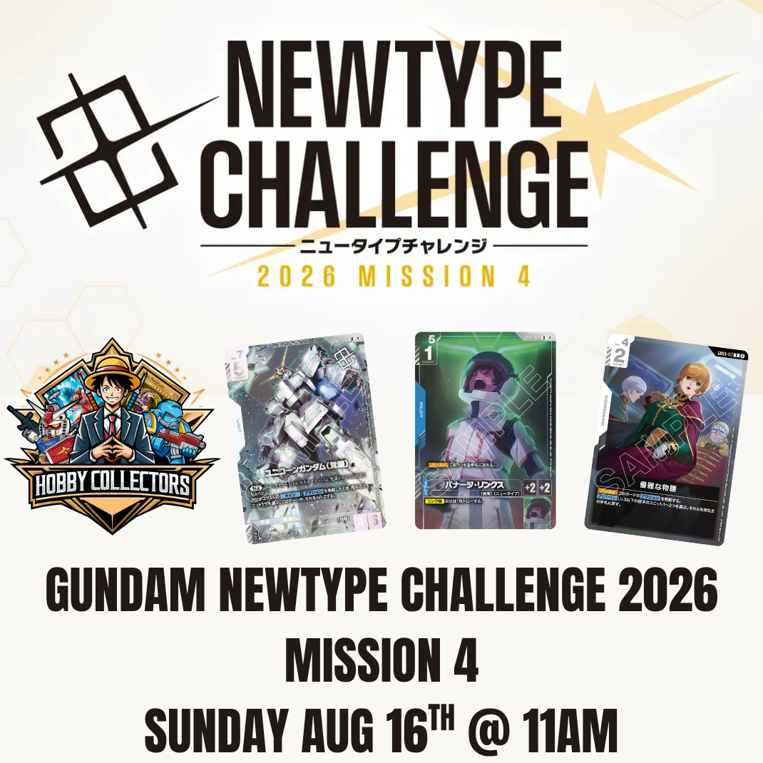 Gundam Card Game Newtype Challenge 2026 Mission 4 event ticket at Hobby Collectors Australia Fairfield NSWv