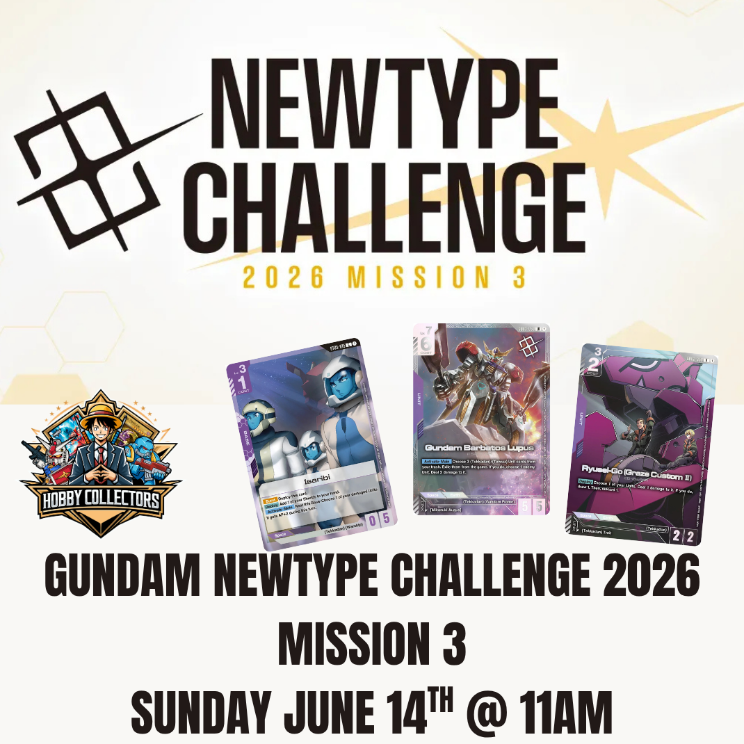 Gundam NEWTYPE CHALLENGE 2026 Mission 3 competitive constructed event ticket — Hobby Collectors Australia, Fairfield Sydney