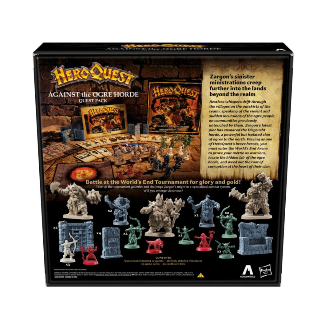 HeroQuest tabletop setup with Against the Ogre Horde Quest Pack