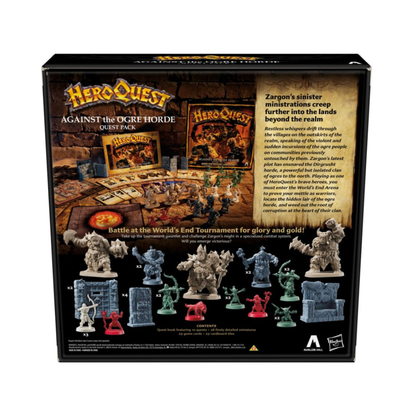 HeroQuest tabletop setup with Against the Ogre Horde Quest Pack