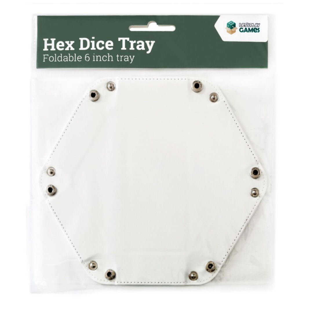 LPG Essentials: Hex Dice Tray 6" — Foldable Leather Dice Tray | Black, White, Blue, Red & Green
