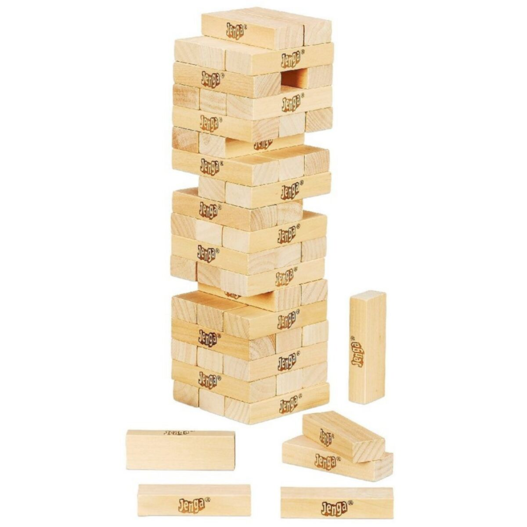 Jenga Classic – The Original Wood Block Stacking and Tower Crash Game