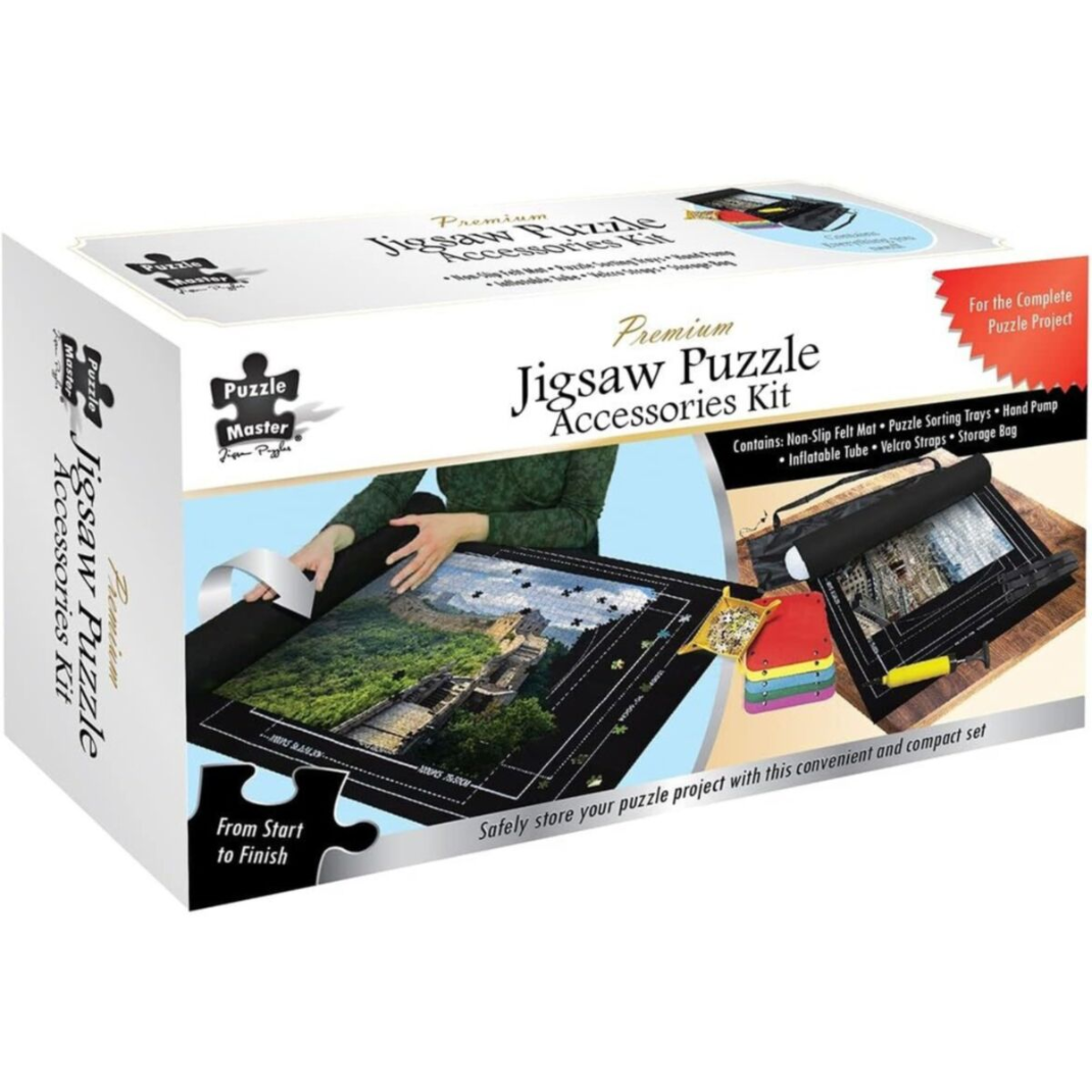Puzzle Master jigsaw puzzle mat with cylinder and straps
