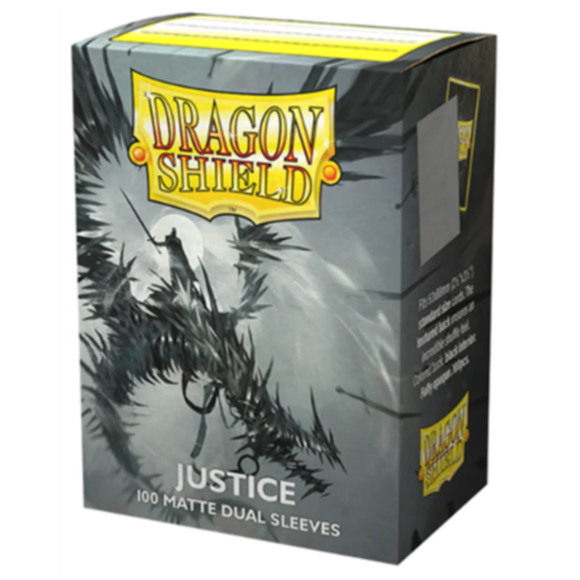 Dragon Shield Matte Dual Sleeves Justice Anima Gladius The Bladed Executioner 100ct standard size metallic silver black interior - Hobby Collectors Australia