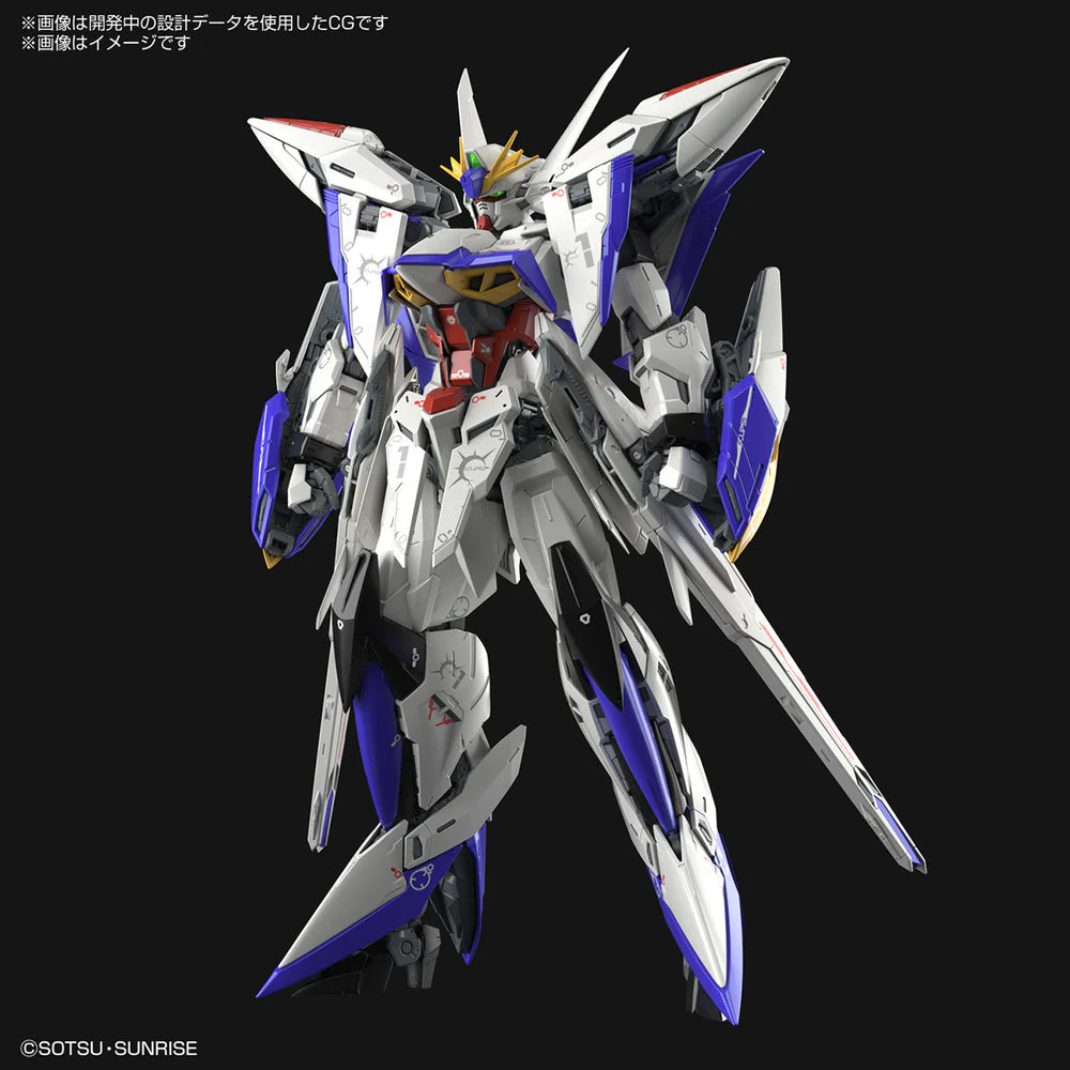 Bandai MG 1/100 MVF-X08 Eclipse Gundam Master Grade Mobile Suit Gundam SEED Eclipse transformable model kit with beam rifle shield Striker pack compatible - Hobby Collectors Australia