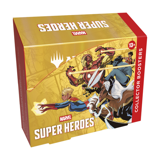Magic The Gathering Marvel Super Heroes Collector Booster Display 12 packs foil extended art Borderless Source Material single print run pre-order - Hobby Collectors Australia