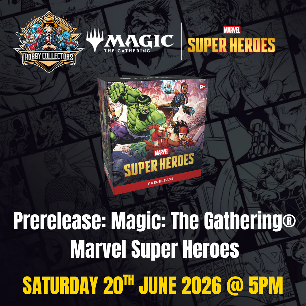 Magic: The Gathering Marvel Super Heroes Prerelease event — Saturday 20 June at 5PM, $55 entry, sealed deck format with bonus Play Boosters