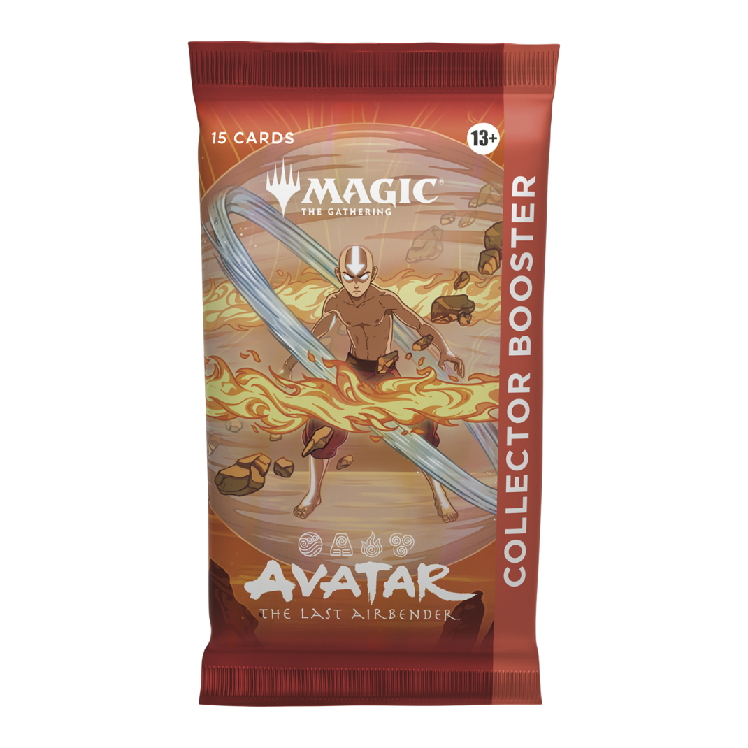 Magic: The Gathering – Avatar: The Last Airbender Collector Booster Display box showing premium foil packs featuring Avatar characters and elements