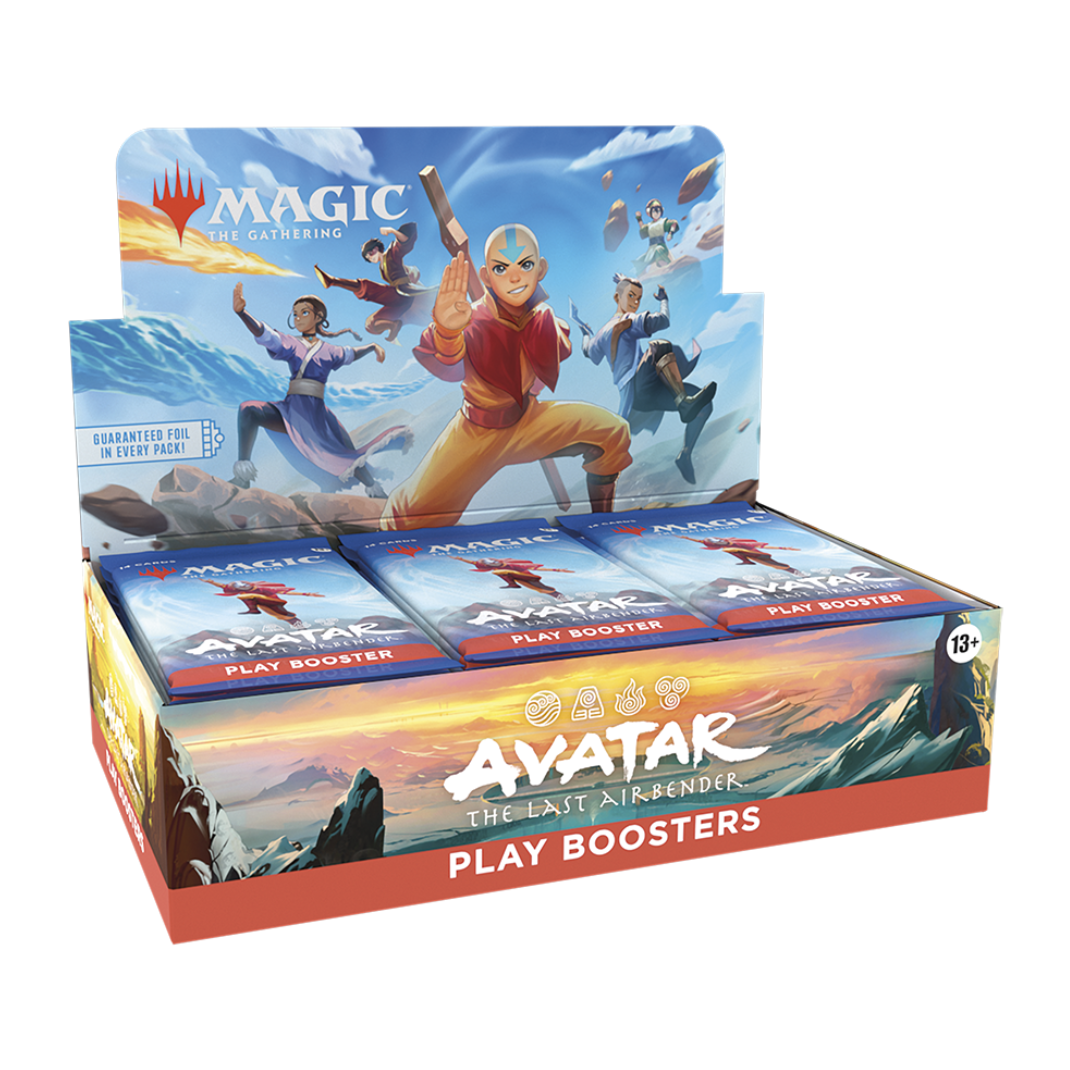 Magic: The Gathering – Avatar: The Last Airbender Play Booster Display box featuring 36 booster packs with Avatar-themed artwork