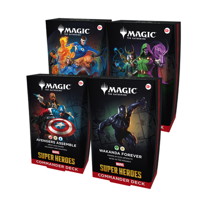 Magic The Gathering Marvel Super Heroes Commander Deck Avengers Wakanda Fantastic Four Doom Prevails 100 cards pre-constructed - Hobby Collectors Australia