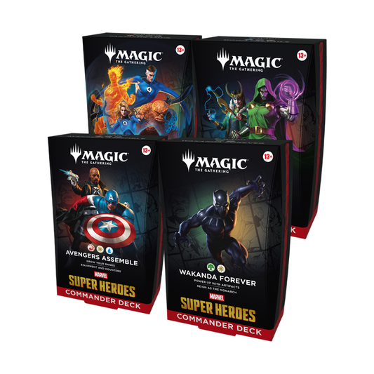 Magic The Gathering Marvel Super Heroes Commander Deck Avengers Wakanda Fantastic Four Doom Prevails 100 cards pre-constructed - Hobby Collectors Australia