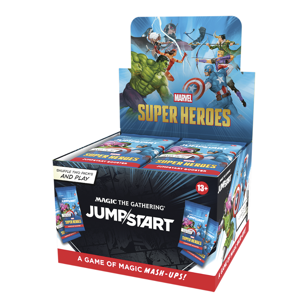 Magic The Gathering Marvel Super Heroes Jumpstart Booster Display 24 packs 51 Marvel themes instant deckbuilding pre-order - Hobby Collectors Australia