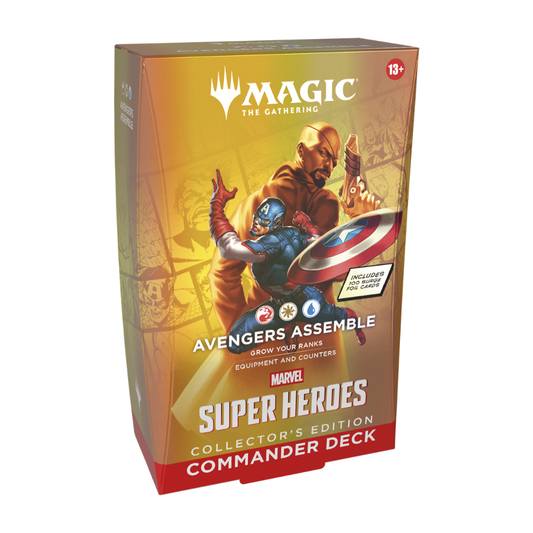 Magic The Gathering Marvel Super Heroes Commander Deck Collectors Edition Surge Foil all 4 decks Avengers Wakanda Fantastic Four Doom - Hobby Collectors Australia