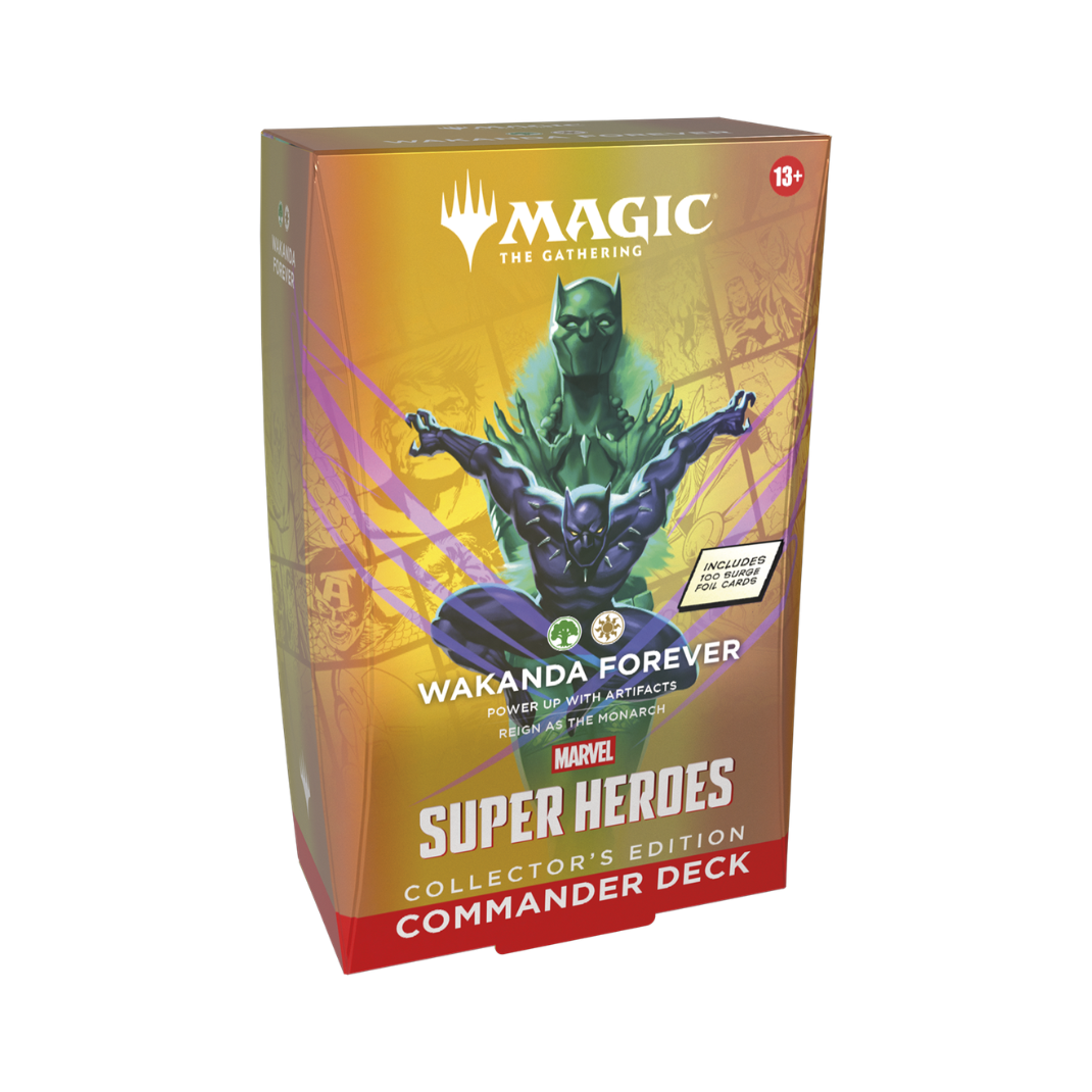 Magic The Gathering Marvel Super Heroes Commander Deck Collectors Edition Surge Foil all 4 decks Avengers Wakanda Fantastic Four Doom - Hobby Collectors Australia