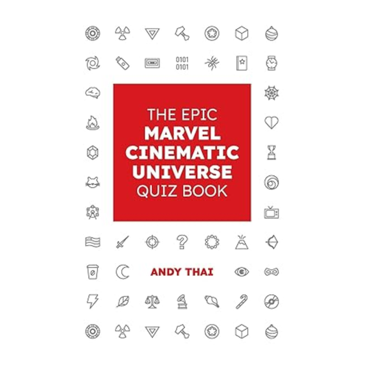 Front Cover of Andy Thai's book with the title 'The epic marvel cinematic universe quiz book'
