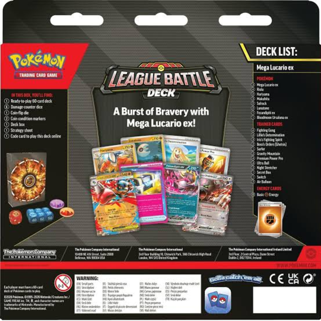Pokémon TCG: Mega Lucario ex League Battle Deck | 60 Cards | Mega Evolution Series