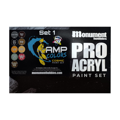 Monument Pro Acryl Atomic Mass Cosmic Paint Set #1 – vibrant acrylic paints for miniatures and models