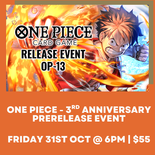 One Piece Card Game OP13 Carrying On His Will Release Event at Hobby Collectors Australia