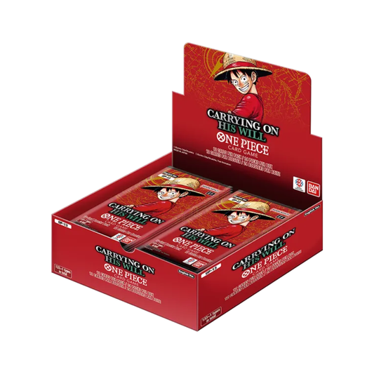 One Piece Card Game Booster Display Carrying On His Will OP-13 featuring booster packs and box art