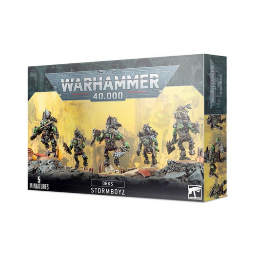Warhammer 40K Ork Stormboyz miniatures with jump packs