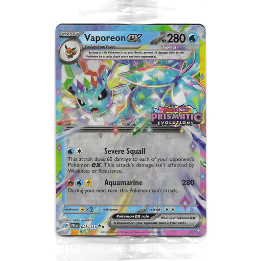Vaporeon ex (023/131) - Scarlet and Violet Series - Prismatic Evolutions - Stamped - Double Rare - Pokemon