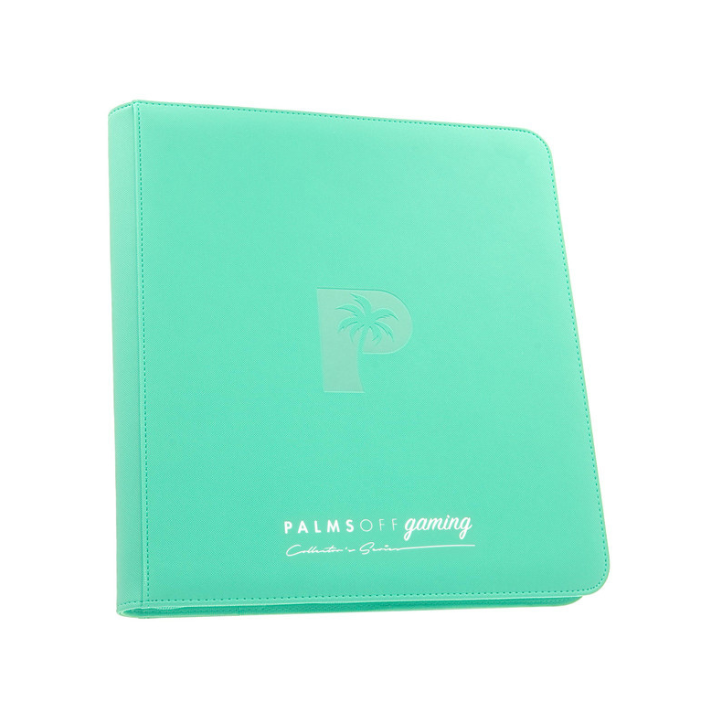 Palms Off Gaming - 12 Pocket Zip Trading Card Binder Stealth - Turquoise