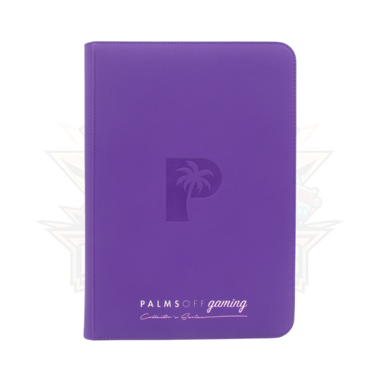 Palms Off Gaming - Collector's Series Top Loader Zip Binder - CLEAR (PURPLE) (216 Pocket)
