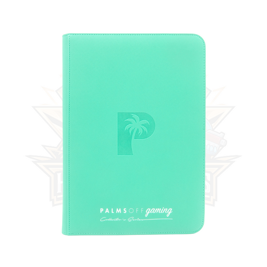 Palms Off Gaming - Collector's Series Top Loader Zip Binder - CLEAR (TURQUOISE) (216 Pocket)