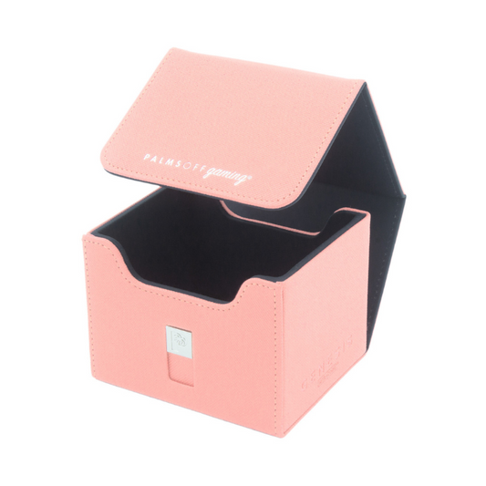 Palms Off Gaming Genesis Deck Box in PINK, showcasing its durable design and magnetic lid closure