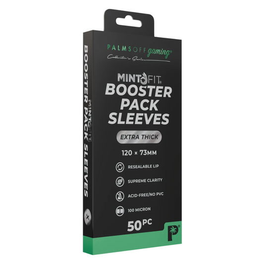 Palms Off Gaming - MintFit Booster Pack Loader Sleeves - 50pc front of the pack