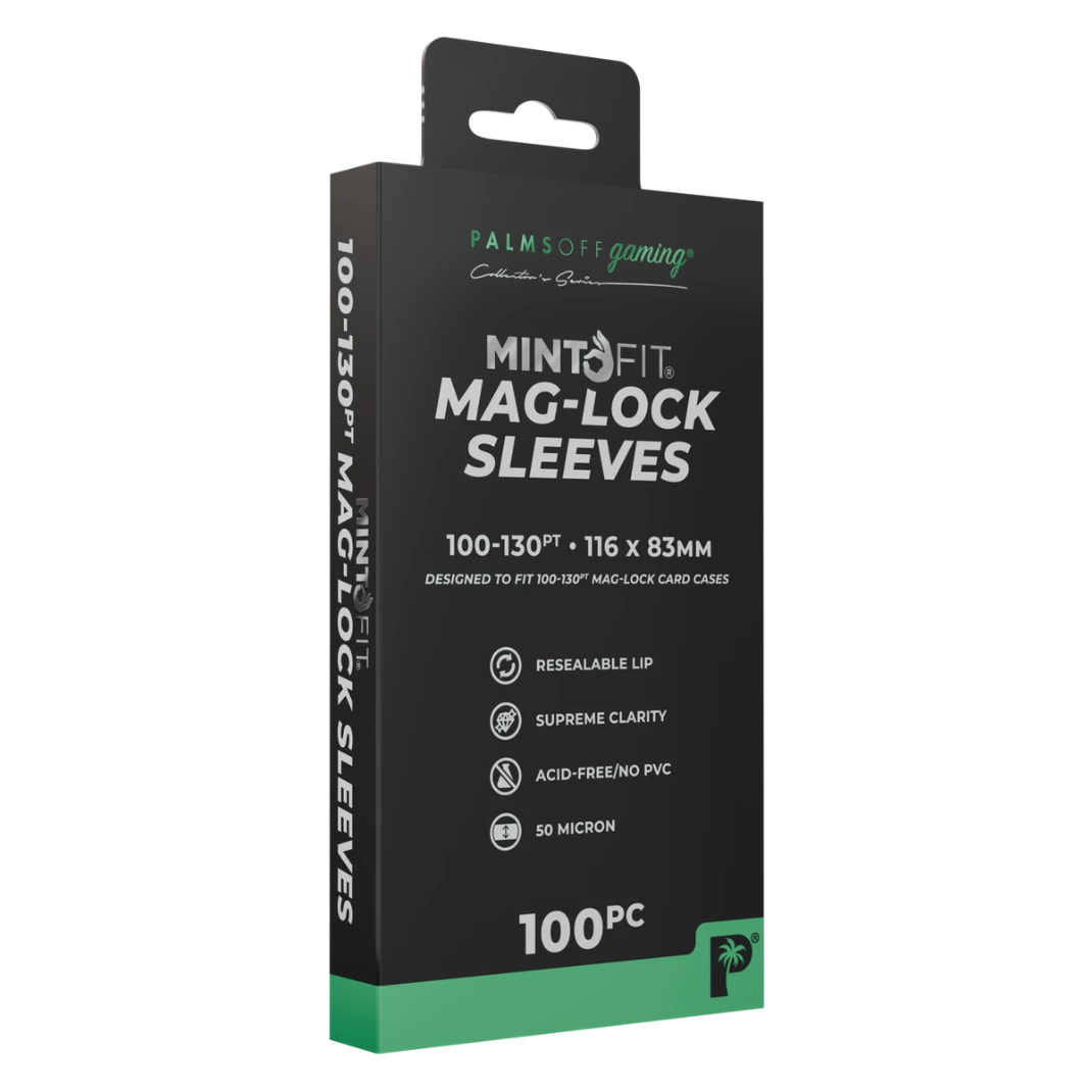Palms Off Gaming - MintFit Mag-Lock Card Case Sleeves (100pt-130pt) - 100pc front of pack