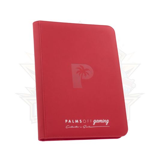 Palms Off Gaming - Collector's Series - 9 Pocket Zip Trading Card Binder (RED)