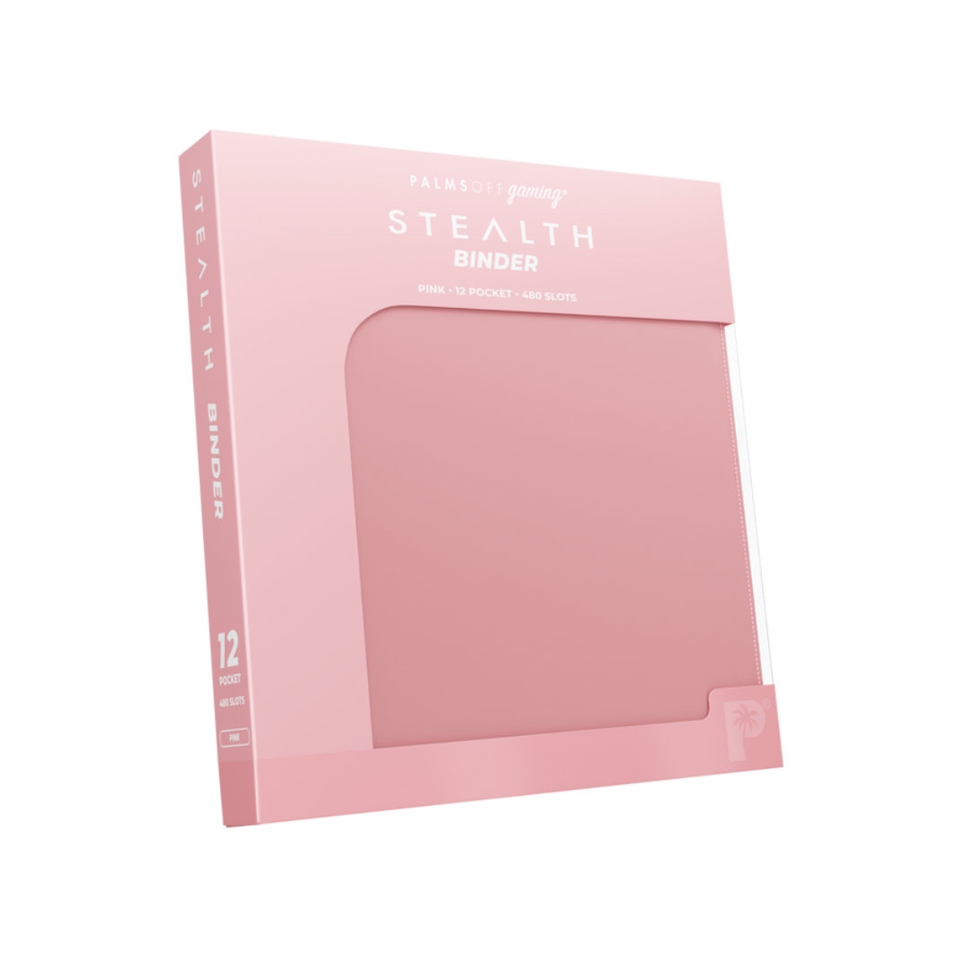Palms Off Gaming STEALTH 12-Pocket Pink Zip Trading Card Binder – holds up to 480 cards