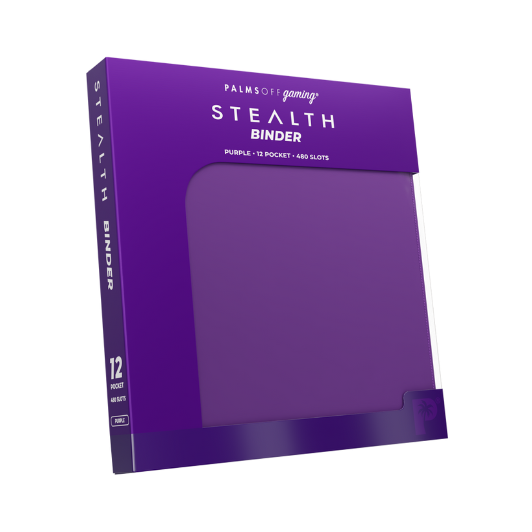 Palms Off Gaming STEALTH 12-Pocket Purple Zip Trading Card Binder – holds up to 480 cards